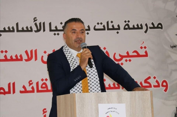 رئيس البلدية خلال المشاركة في مهرجان لاحياء ذكرى استشهاد المؤسس ياسر عرفات